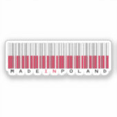 Made in Poland Barcode Flag Sticker (Voorkant)