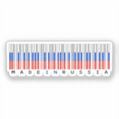 Made in Russia Barcode Flag Sticker (Voorkant)