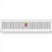 Made in Saint Barthélemy Barcode Flag Sticker (Voorkant)