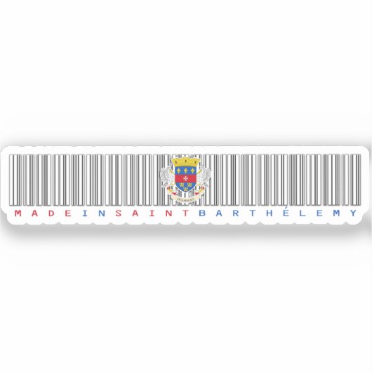 Made in Saint Barthélemy Barcode Flag Sticker (Voorkant)