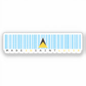 Made in Saint Lucia Barcode Flag Sticker (Voorkant)