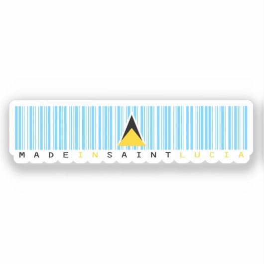 Made in Saint Lucia Barcode Flag Sticker (Voorkant)