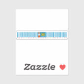 Made in Saint Pierre Barcode Flag Sticker (Vel)