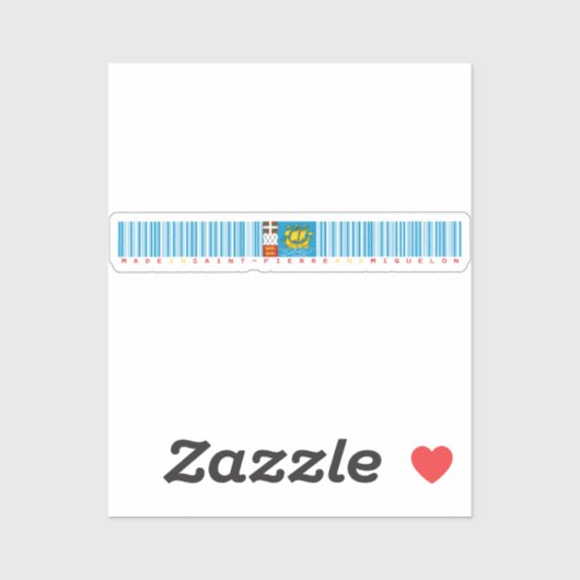 Made in Saint Pierre Barcode Flag Sticker (Vel)