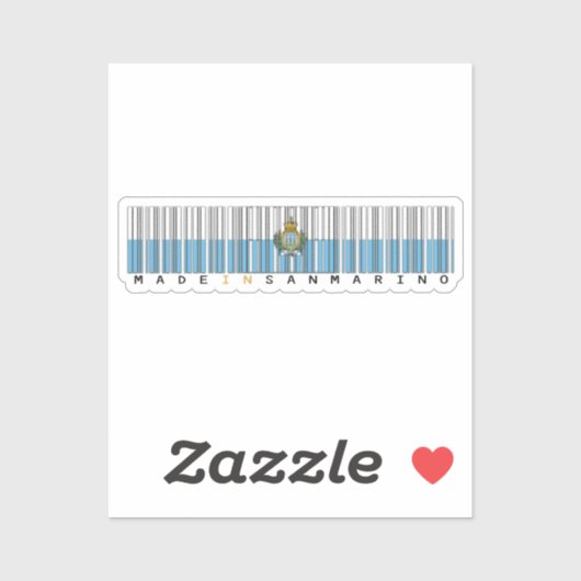 Made in San Marino Barcode Flag Sticker (Vel)