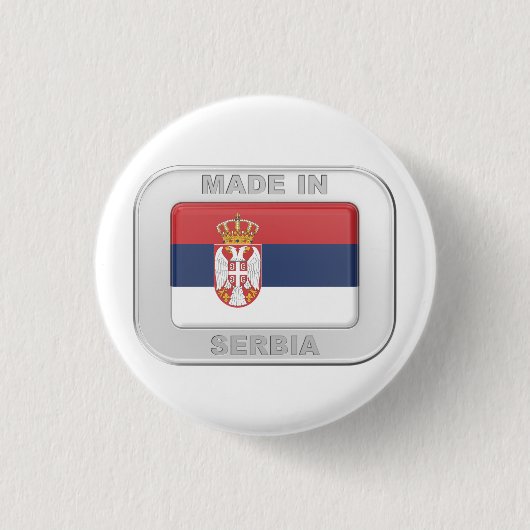 Made in Servië Ronde Button 3,2 Cm (Voorkant)