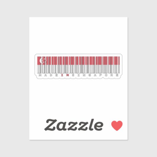 Made in Singapore Barcode Flag Design Sticker (Vel)