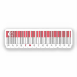 Made in Singapore Barcode Flag Design Sticker