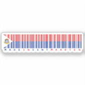 Made in Sint Maarten Barcode Flag Sticker (Voorkant)