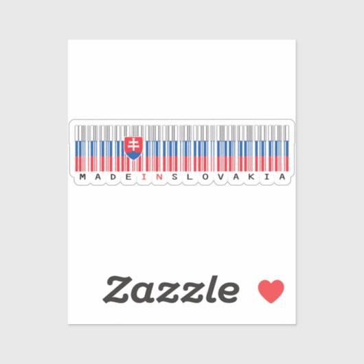 Made in Slovakia Barcode Flag Sticker (Vel)