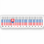 Made in Slovakia Barcode Flag Sticker (Voorkant)