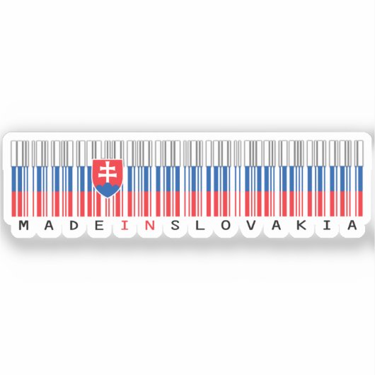 Made in Slovakia Barcode Flag Sticker (Voorkant)