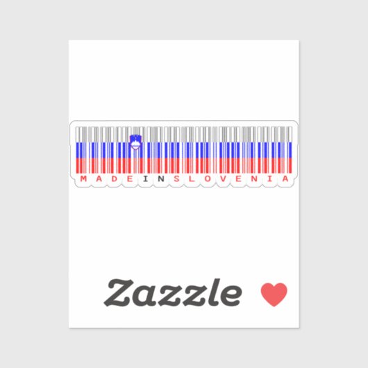 Made in Slovenia Barcode Flag Sticker (Vel)