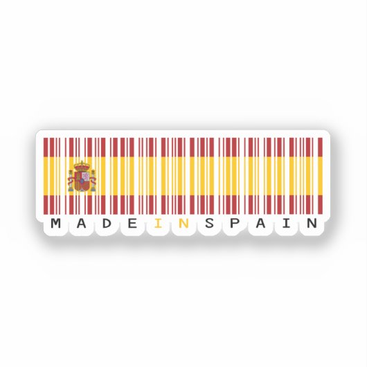 Made in Spain Barcode Flag Sticker (Voorkant)
