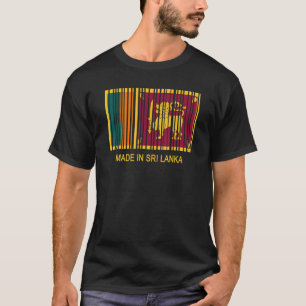 Made in Sri Lanka vlag Barcode T-shirt