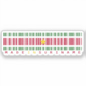 Made in Suriname Barcode Flag Sticker (Voorkant)