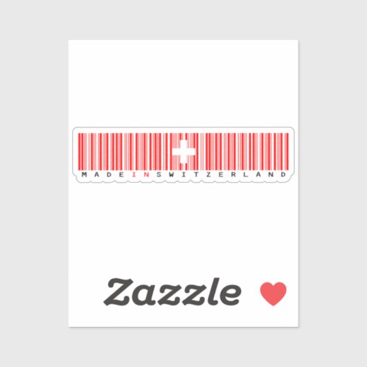 Made in Switzerland Barcode Flag Sticker (Vel)