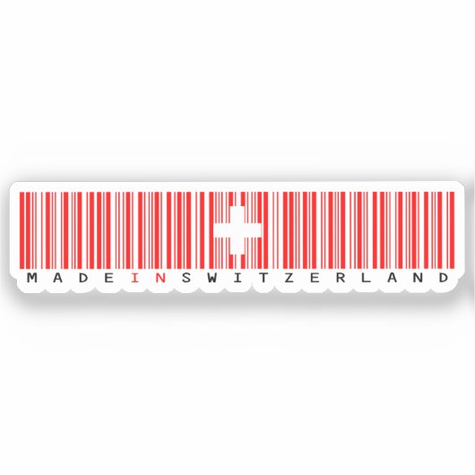 Made in Switzerland Barcode Flag Sticker (Voorkant)