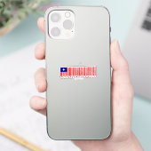 Made in Taiwan Barcode Flag Design Sticker (Telefoon)