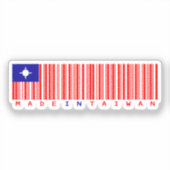 Made in Taiwan Barcode Flag Design Sticker (Voorkant)