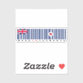 Made in Tasmania Barcode Flag Sticker (Vel)