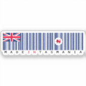 Made in Tasmania Barcode Flag Sticker (Voorkant)