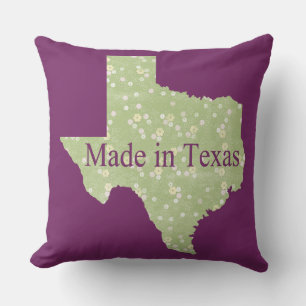 Made in Texas Paarse Vierkante Worpkussen Kussen