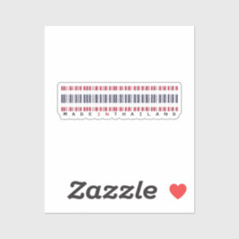 Made in Thailand Barcode Flag Design Sticker