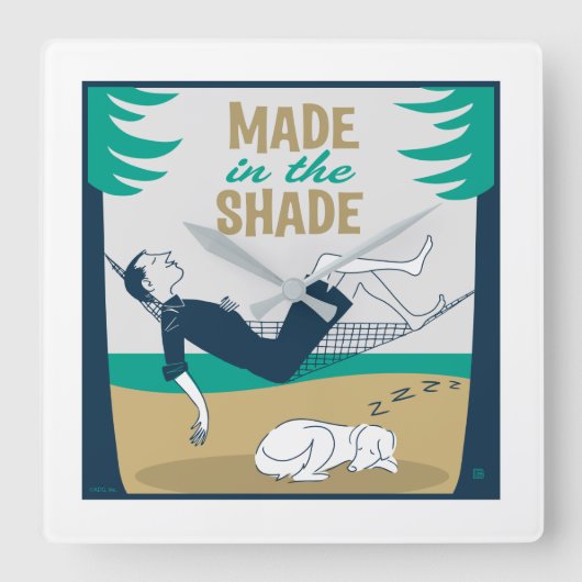 Made in the Shade Vierkante Klok (Voorkant)