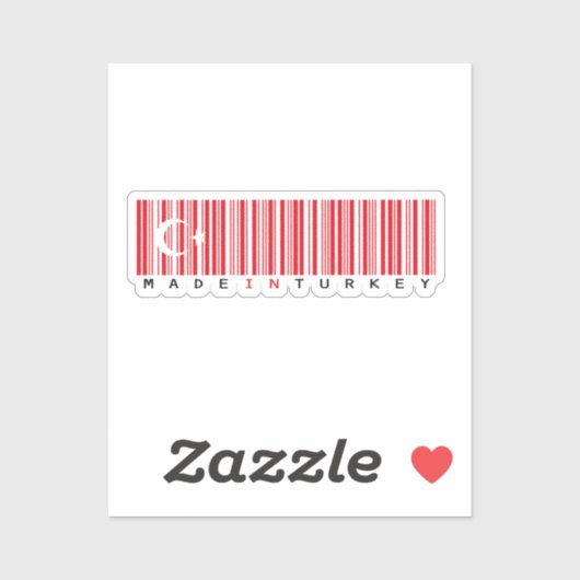 Made in Turkey Barcode Flag Sticker (Vel)