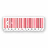 Made in Turkey Barcode Flag Sticker (Voorkant)