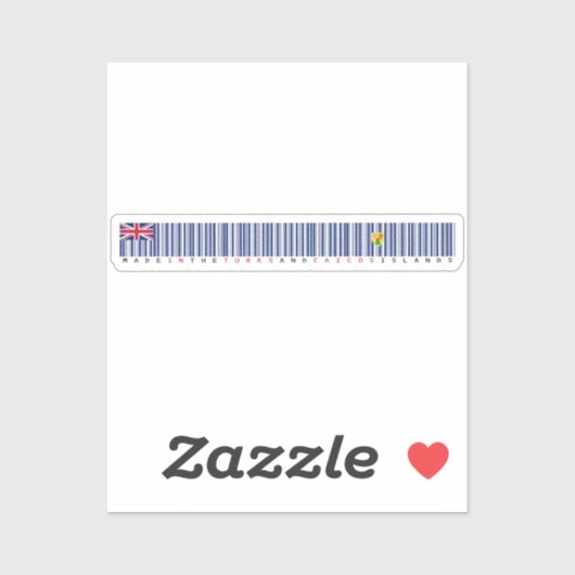 Made in Turks and Caicos Barcode Flag Sticker (Vel)