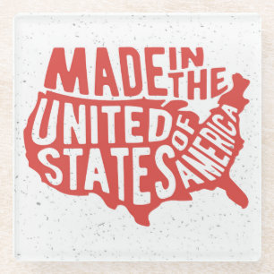 Made in United States Typografie Glazen Onderzetter