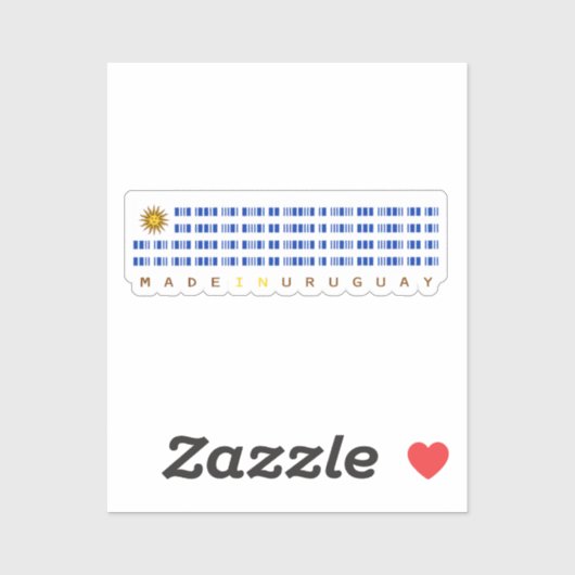 Made in Uruguay Barcode Flag Sticker (Vel)