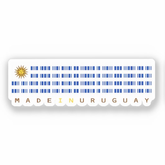 Made in Uruguay Barcode Flag Sticker (Voorkant)