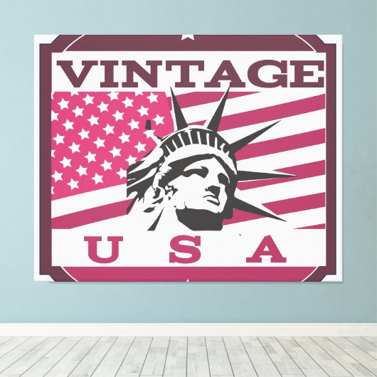 Made in USA Badge Canvas Afdruk (Insitu (Houten vloer))