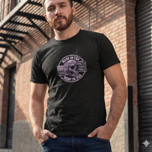 Made in USA Vervallen Paarse Schedel Heren T-Shirt