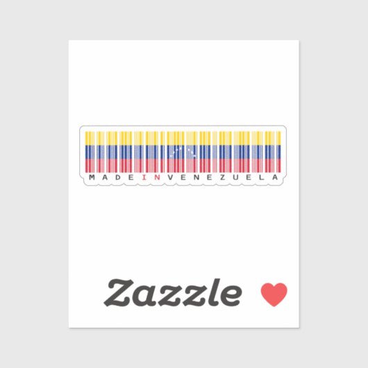 Made in Venezuela Barcode Flag Sticker (Vel)