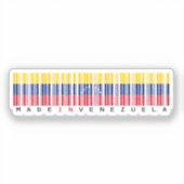 Made in Venezuela Barcode Flag Sticker (Voorkant)