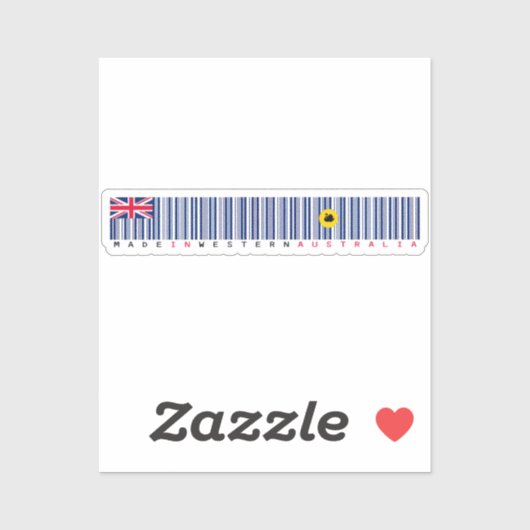 Made in Western Australia Barcode Flag Sticker (Vel)