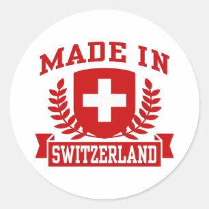 Made in Zwitserland Ronde Sticker