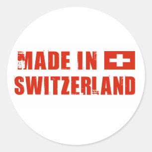 Made in Zwitserland Ronde Sticker