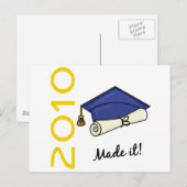 Made It afstudeerdop en diploma Aankondigingskaart (Voorkant / Achterkant)