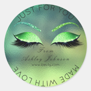Made Love Glitter Lashes Beauty Tropical Makeup Ronde Sticker