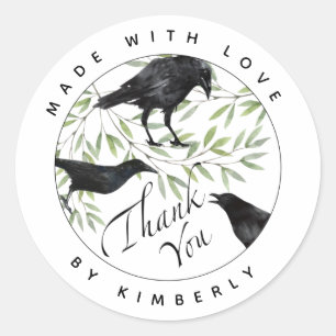 Made met liefde Bedankt dat je Bird bedekt Ronde Sticker