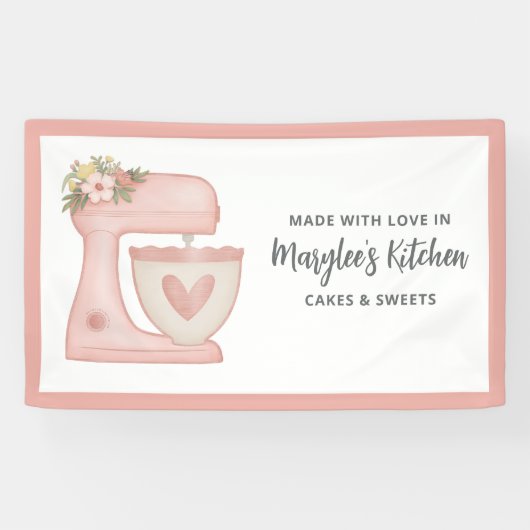 Made met liefdesbakkerij, gebanner spandoek (Horizontaal)