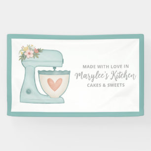 Made met liefdesbakkerij, gebanner spandoek