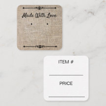 Made met Love Earring Card Natural Jute