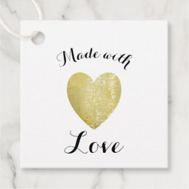 Made met Love Heart Stamp Faux Gold Foil Bedankjes Labels