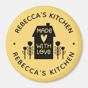 Made met Love Yelllow Kitchen Magneet